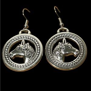 Silver Horse Head Earrings 49